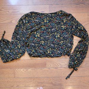 Floral Long Sleeve Crop Top